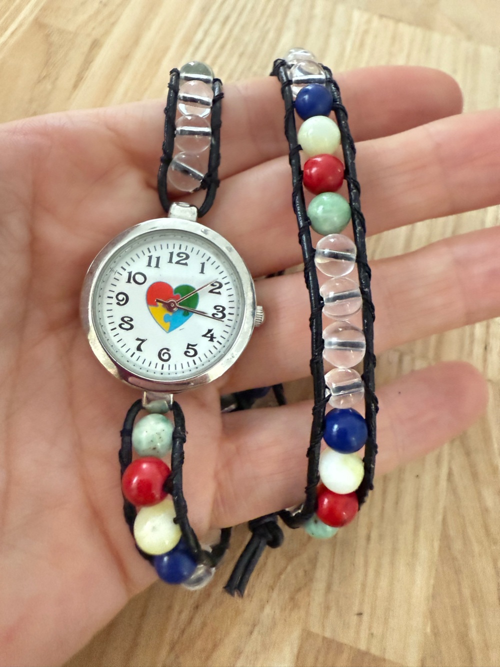 Unbranded ladies beaded wrap around fashion watch NEW BATTERY
